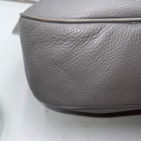 Marc by Marc Jacobs Gray Leather Shoulder Bag Crossbody Hobo Designer Purse - Picture 5 of 12